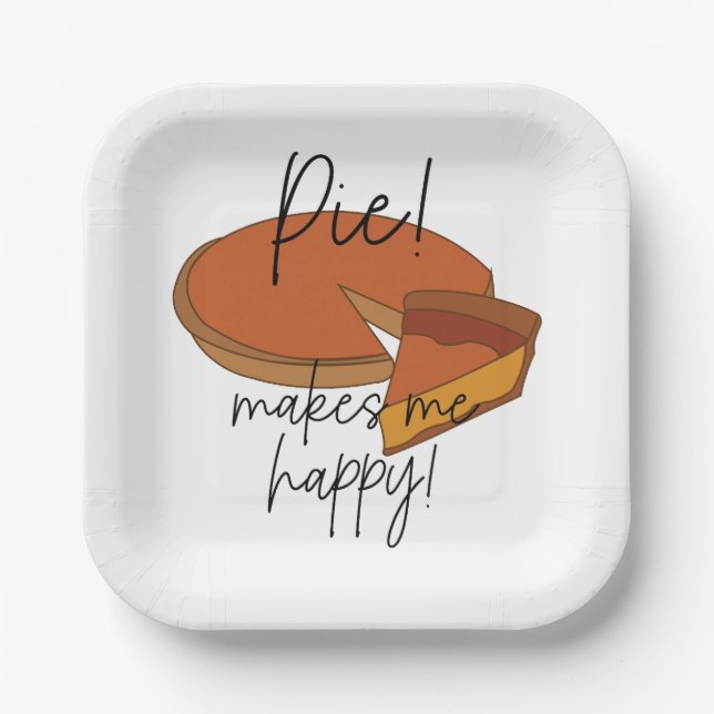 Plato De Papel Pie Me Hace Feliz Fiesta De Pie (Anverso)