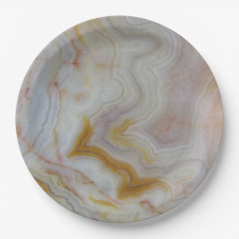 Plato De Papel Piedra de Agate Natural, colores auténticos y dise