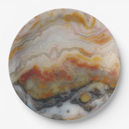 Plato De Papel Piedra de Agate Natural, colores auténticos y dise