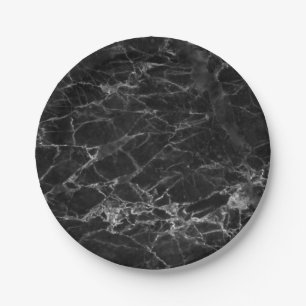 Plato De Papel Piedra de mármol negro