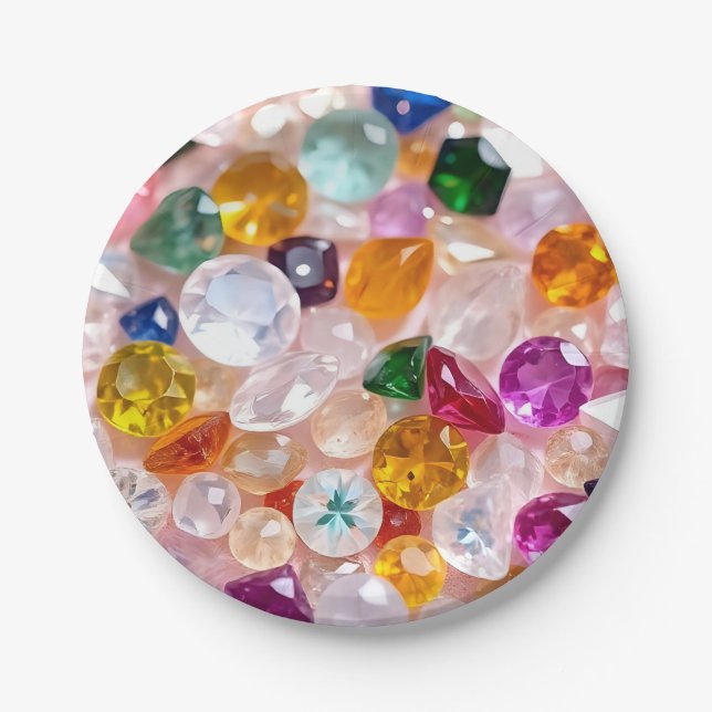 Plato De Papel Piedras preciosas (Anverso)