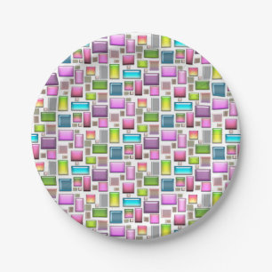 Plato De Papel Piedras preciosas y madre de perlas