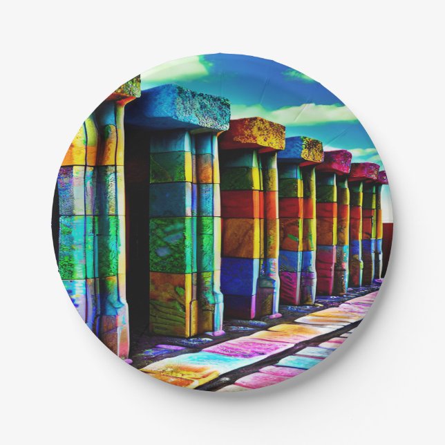 Plato De Papel Piedras psicodélicas (Anverso)