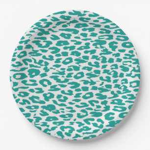Plato De Papel Piel de impresión de leopardo de color retro #57