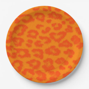 Plato De Papel Piel de impresión de leopardo de color retro #71