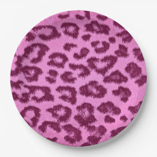 Plato De Papel Piel de impresión de leopardo de color retro #72