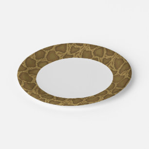 Plato De Papel Piel de serpiente, patrón reptil