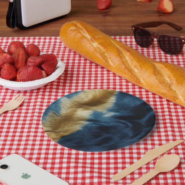 Plato De Papel Piel de vaca Azul del Oro del Suroeste (Picnic)