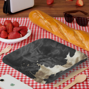 Plato De Papel Piel de vaca Black Champagne Gold