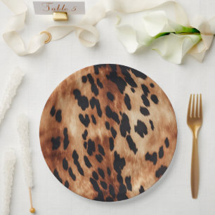 Plato De Papel Piel de vaca de Western Cream Brown