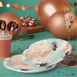 Plato De Papel Piel de vaca occidental de crema de menta de pintu