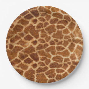 Plato De Papel Piel Giraffe