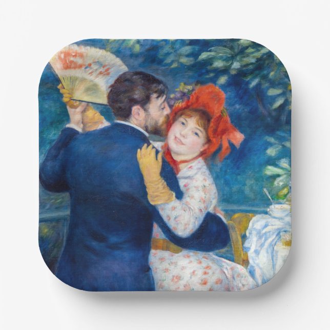 Plato De Papel Pierre-Auguste Renoir - Baile rural (Anverso)