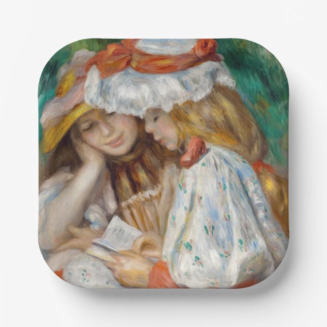 Plato De Papel Pierre-Auguste Renoir - Dos Chicas leyendo (Anverso)