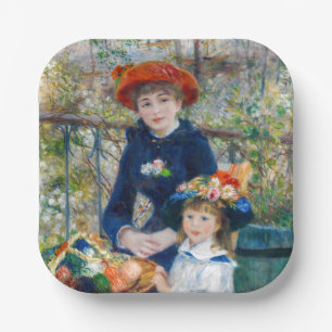 Plato De Papel Pierre-Auguste Renoir - Dos hermanas en la terraza