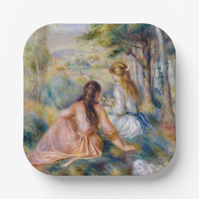 Plato De Papel Pierre-Auguste Renoir - In the Meadow (Anverso)