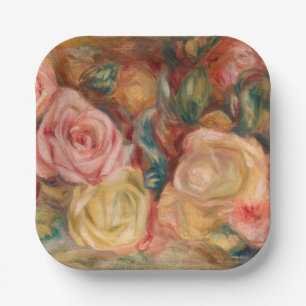 Plato De Papel Pierre-Auguste Renoir - Rosas