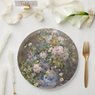 Plato De Papel Pierre-Auguste Renoir Spring Bouquet