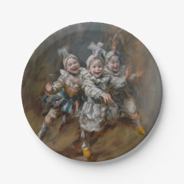 Plato De Papel Pierrots - Placas de papel redondo