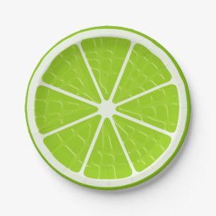 Plato De Papel Pieza De Fruta Estilizada Con Lime