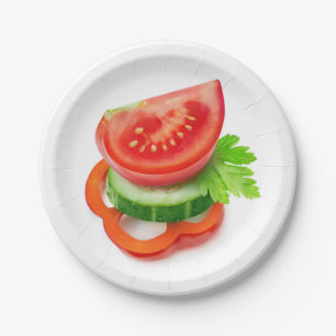 Plato De Papel Piezas vegetales frescas