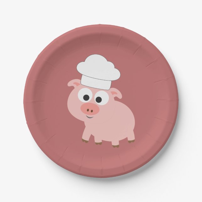 Plato De Papel Pig Chef (Anverso)