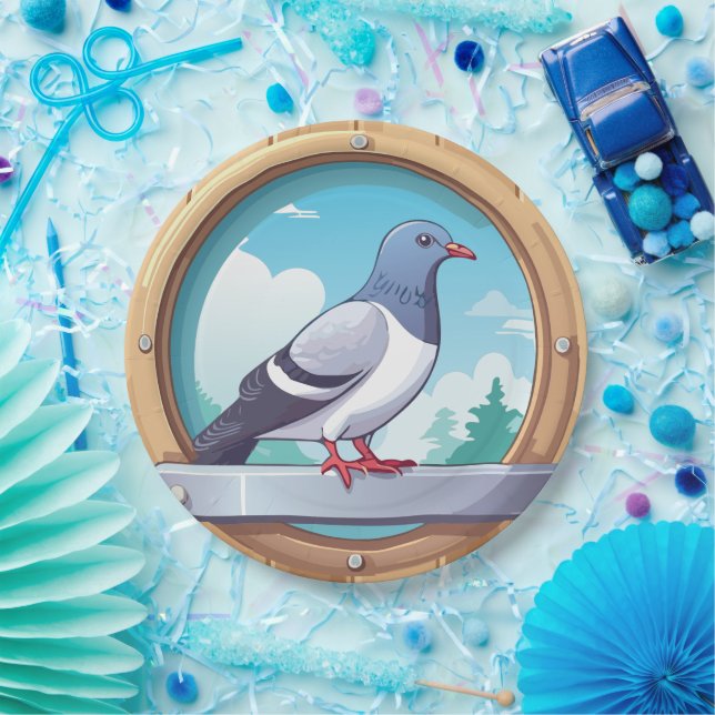Plato De Papel Pigeon Fancier (Fiesta)