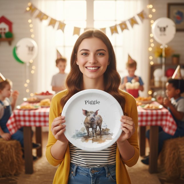 Plato De Papel Piglet lúdico, personalizado (Subido por el creador)