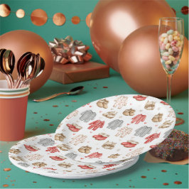 Plato De Papel Pijamas acogedores patrón boho baby shower