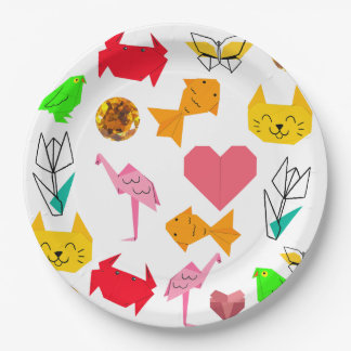 Plato De Papel Pikitiez origami cáncer verano joya animal gato