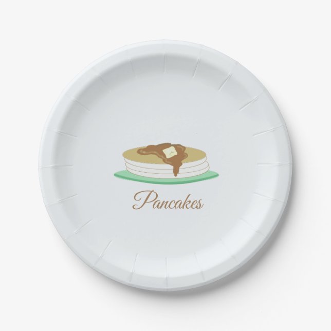 Plato De Papel Pila de Panqueques (Anverso)