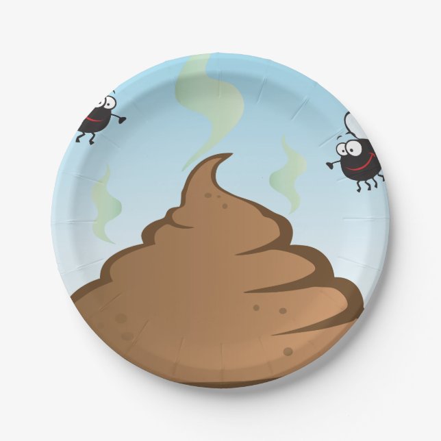 Plato De Papel Pile Asqueroso De Poop (Anverso)