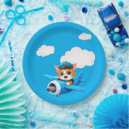 Plato De Papel Piloto Gato