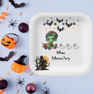Plato De Papel Piloto Zombie Caprichoso Avión Fantasmas y Murciél