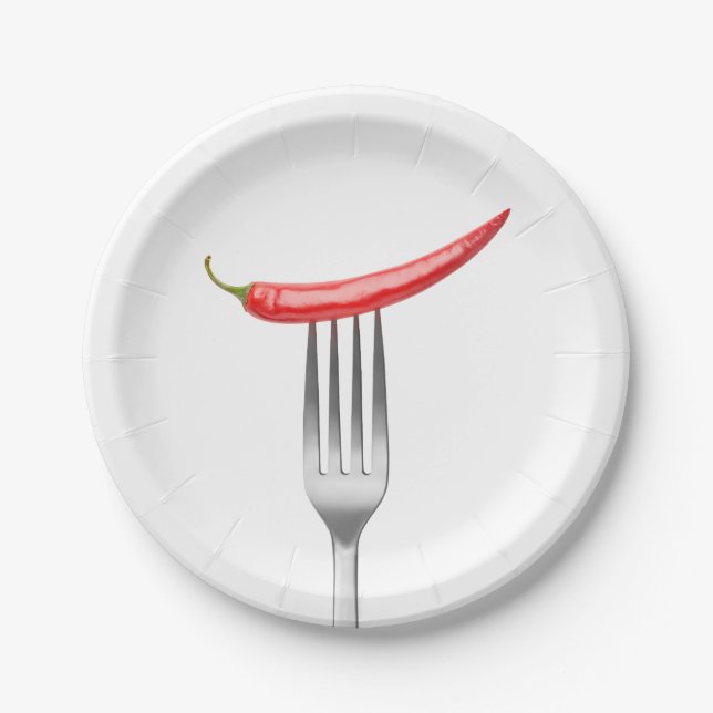 Plato De Papel Pimienta en un tenedor (Anverso)