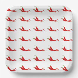 Plato De Papel Pimiento rojo