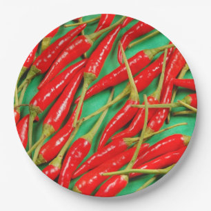 Plato De Papel Pimientos de chile rojos