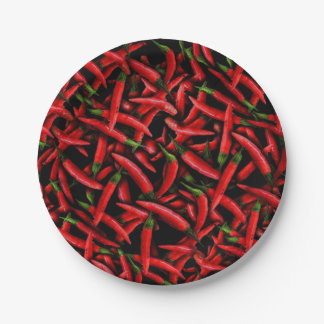 Plato De Papel Pimientos rojos chili