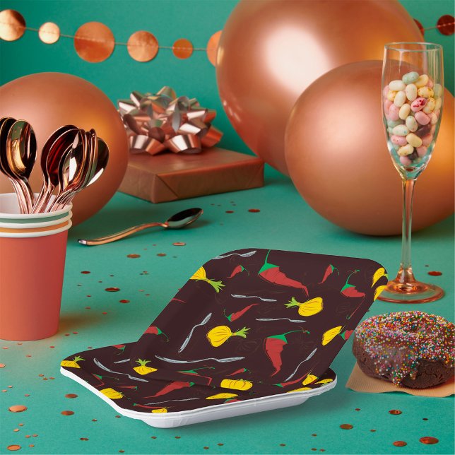 Plato De Papel Pimientos Y Cebolla (Subido por el creador)