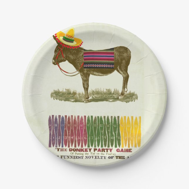 Plato De Papel Pin the tail on the Donkey (Anverso)