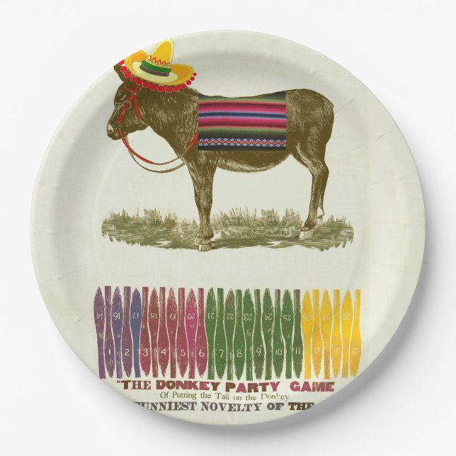 Plato De Papel Pin the tail on the Donkey (Anverso)