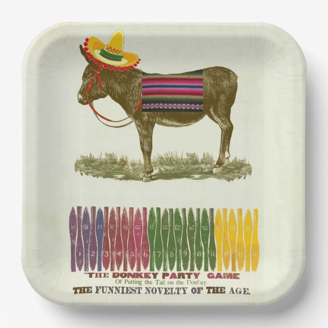 Plato De Papel Pin the tail on the Donkey (Anverso)