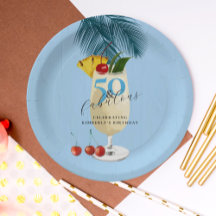 Pina Colada Cocktail Blue 50 cumpleaños