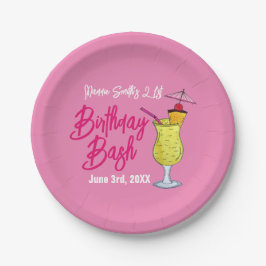 Plato De Papel Piña Colada Fiesta de cócteles de piña puertorriqu