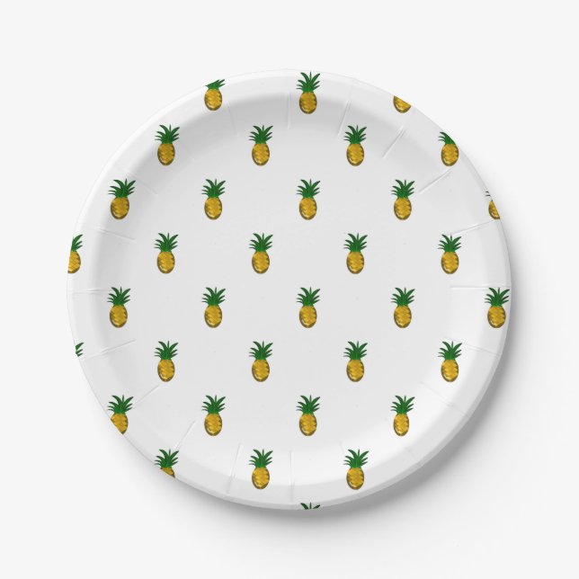 Plato De Papel Piña Dorada Dulce (Anverso)