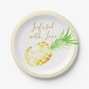 Plato De Papel Piña Dorada Jugosa