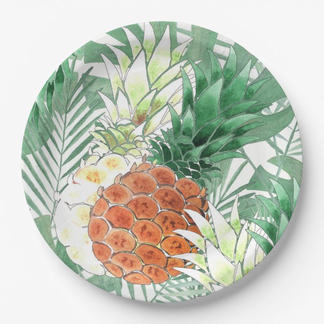 Plato De Papel Piña, pareja dulce, fruta (Anverso)