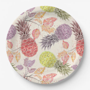 Plato De Papel Piña, pareja dulce, fruta