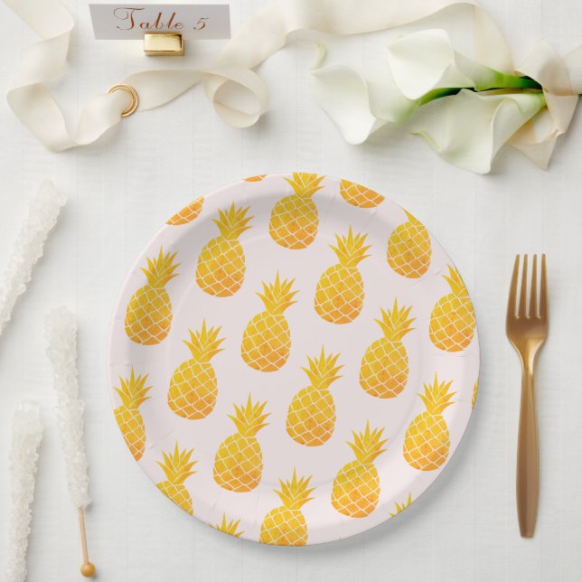 Plato De Papel Piña tropical (Boda)