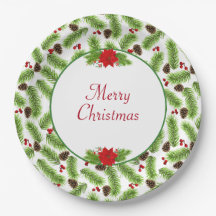 Piñas de Navidad personalizadas y bayas rojas